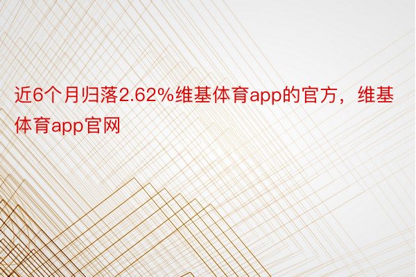 近6个月归落2.62%维基体育app的官方，维基体育app官网