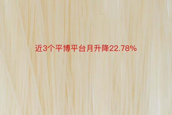 近3个平博平台月升降22.78%