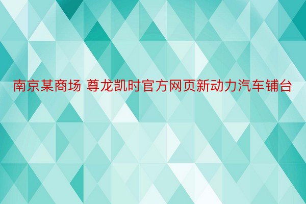 南京某商场 尊龙凯时官方网页新动力汽车铺台