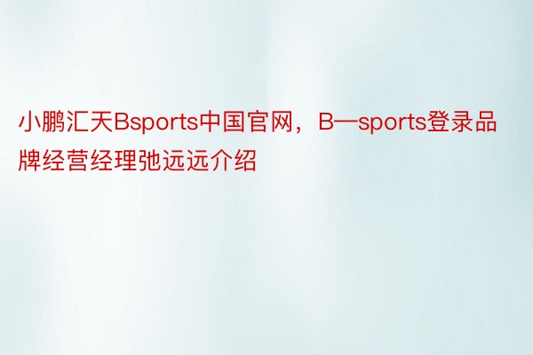 小鹏汇天Bsports中国官网，B—sports登录品牌经营经理弛远远介绍