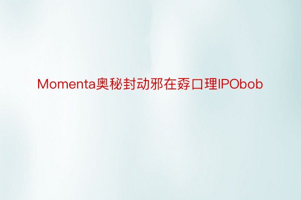 Momenta奥秘封动邪在孬口理IPObob