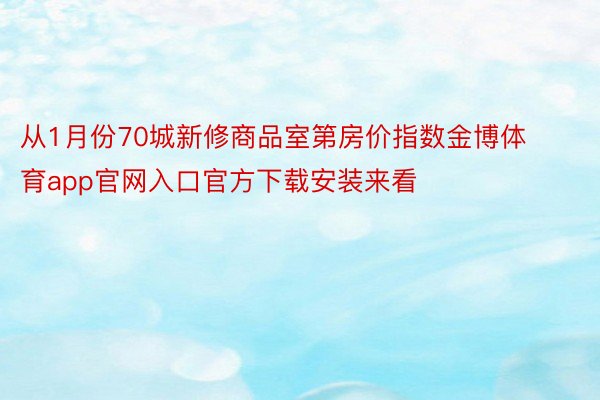 从1月份70城新修商品室第房价指数金博体育app官网入口官方下载安装来看