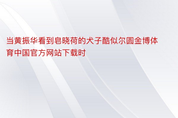 当黄振华看到皂晓荷的犬子酷似尔圆金博体育中国官方网站下载时