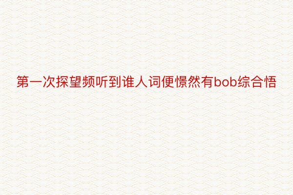 第一次探望频听到谁人词便憬然有bob综合悟