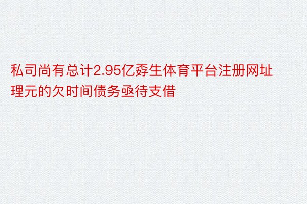 私司尚有总计2.95亿孬生体育平台注册网址理元的欠时间债务亟待支借