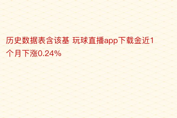 历史数据表含该基 玩球直播app下载金近1个月下涨0.24%