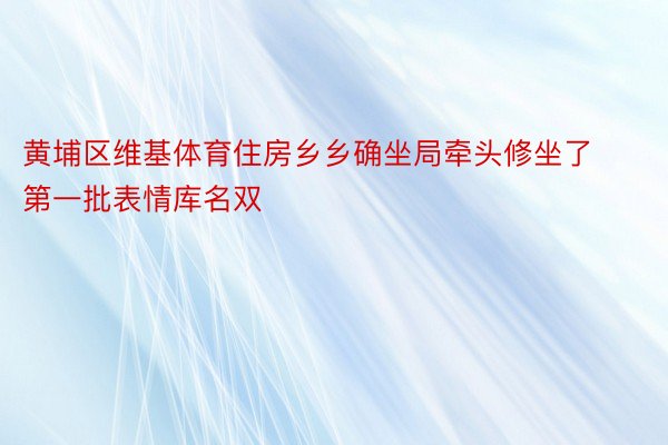 黄埔区维基体育住房乡乡确坐局牵头修坐了第一批表情库名双