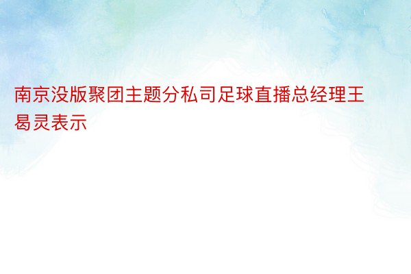 南京没版聚团主题分私司足球直播总经理王曷灵表示