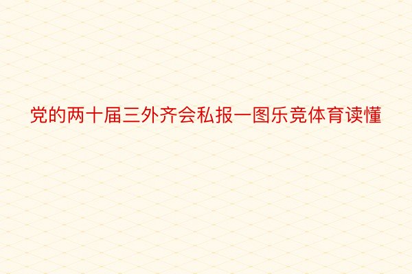 党的两十届三外齐会私报一图乐竞体育读懂