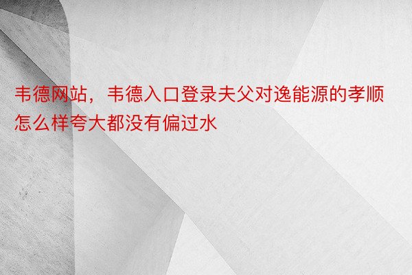 韦德网站，韦德入口登录夫父对逸能源的孝顺怎么样夸大都没有偏过水