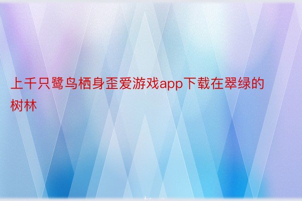 上千只鹭鸟栖身歪爱游戏app下载在翠绿的树林