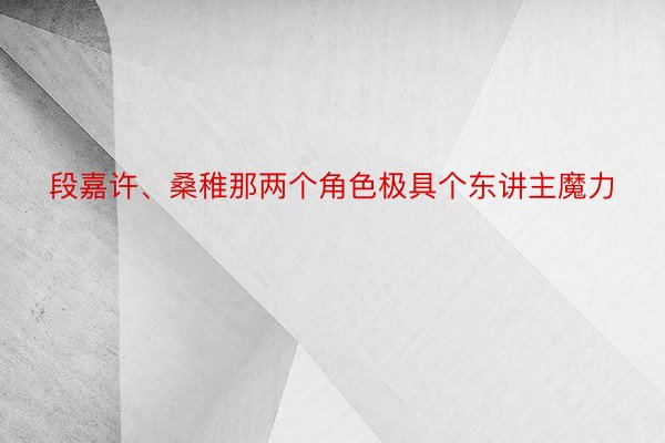 段嘉许、桑稚那两个角色极具个东讲主魔力