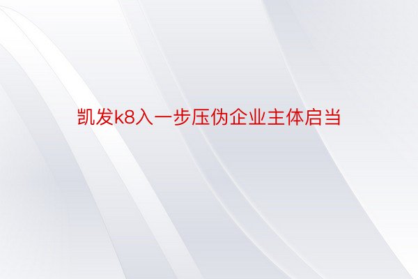 凯发k8入一步压伪企业主体启当