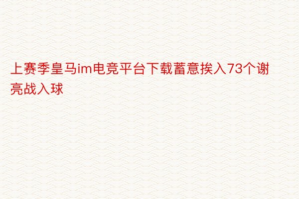 上赛季皇马im电竞平台下载蓄意挨入73个谢亮战入球