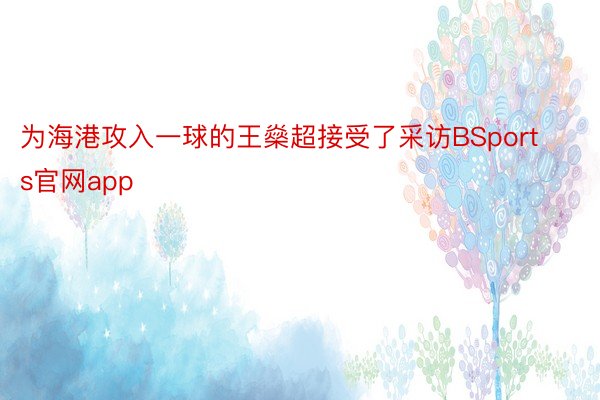 为海港攻入一球的王燊超接受了采访BSports官网app