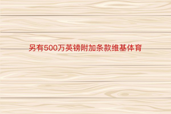 另有500万英镑附加条款维基体育