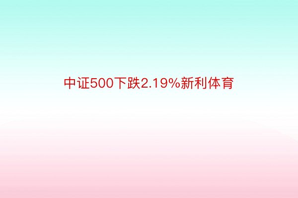 中证500下跌2.19%新利体育